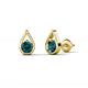 2 - Tasha 0.50 ctw (4.00 mm) Round London Blue Topaz Tear Drop Solitaire Women Stud Earrings 