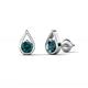 2 - Tasha 0.50 ctw (4.00 mm) Round London Blue Topaz Tear Drop Solitaire Women Stud Earrings 
