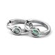 3 - Tetty 0.70 ctw (4.00 mm) Round Lab Created Alexandrite Infinity Solitaire Women Hoop Earrings 