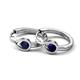 3 - Tetty 0.60 ctw (4.00 mm) Round Blue Sapphire Infinity Solitaire Women Hoop Earrings 