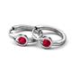 3 - Tetty 0.52 ctw (4.00 mm) Round Ruby Infinity Solitaire Women Hoop Earrings 