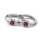 3 - Tetty 0.63 ctw (4.00 mm) Round Rhodolite Garnet Infinity Solitaire Women Hoop Earrings 