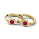 3 - Tetty 0.52 ctw (4.00 mm) Round Ruby Infinity Solitaire Women Hoop Earrings 