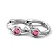 3 - Tetty 0.40 ctw (4.00 mm) Round Pink Tourmaline Infinity Solitaire Women Hoop Earrings 