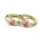3 - Tetty 0.40 ctw (4.00 mm) Round Pink Tourmaline Infinity Solitaire Women Hoop Earrings 