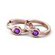 3 - Tetty 0.40 ctw (4.00 mm) Round Amethyst Infinity Solitaire Women Hoop Earrings 