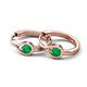 3 - Tetty 0.40 ctw (4.00 mm) Round Emerald Infinity Solitaire Women Hoop Earrings 