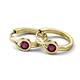 3 - Tetty 0.63 ctw (4.00 mm) Round Rhodolite Garnet Infinity Solitaire Women Hoop Earrings 
