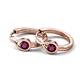 3 - Tetty 0.63 ctw (4.00 mm) Round Rhodolite Garnet Infinity Solitaire Women Hoop Earrings 