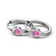 3 - Tetty 0.53 ctw (4.00 mm) Round Pink Sapphire Infinity Solitaire Women Hoop Earrings 