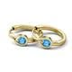 3 - Tetty 0.44 ctw (4.00 mm) Round Blue Topaz Infinity Solitaire Women Hoop Earrings 