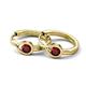 3 - Tetty 0.63 ctw (4.00 mm) Round Red Garnet Infinity Solitaire Women Hoop Earrings 