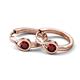 3 - Tetty 0.63 ctw (4.00 mm) Round Red Garnet Infinity Solitaire Women Hoop Earrings 