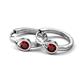 3 - Tetty 0.63 ctw (4.00 mm) Round Red Garnet Infinity Solitaire Women Hoop Earrings 
