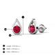 4 - Tasha 0.52 ctw (4.00 mm) Round Ruby Tear Drop Solitaire Women Stud Earrings 
