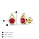 4 - Tasha 0.52 ctw (4.00 mm) Round Ruby Tear Drop Solitaire Women Stud Earrings 