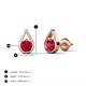 4 - Tasha 0.52 ctw (4.00 mm) Round Ruby Tear Drop Solitaire Women Stud Earrings 