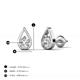 4 - Tasha 0.53 ctw (4.00 mm) Round White Sapphire Tear Drop Solitaire Women Stud Earrings 