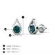 4 - Tasha 0.50 ctw (4.00 mm) Round London Blue Topaz Tear Drop Solitaire Women Stud Earrings 
