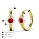 5 - Tetty 0.52 ctw (4.00 mm) Round Ruby Infinity Solitaire Women Hoop Earrings 
