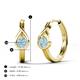 5 - Tetty 0.40 ctw (4.00 mm) Round Aquamarine Infinity Solitaire Women Hoop Earrings 