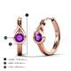 5 - Tetty 0.40 ctw (4.00 mm) Round Amethyst Infinity Solitaire Women Hoop Earrings 