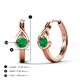 5 - Tetty 0.40 ctw (4.00 mm) Round Emerald Infinity Solitaire Women Hoop Earrings 