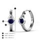 5 - Tetty 0.60 ctw (4.00 mm) Round Blue Sapphire Infinity Solitaire Women Hoop Earrings 