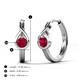 5 - Tetty 0.52 ctw (4.00 mm) Round Ruby Infinity Solitaire Women Hoop Earrings 