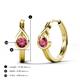 5 - Tetty 0.40 ctw (4.00 mm) Round Pink Tourmaline Infinity Solitaire Women Hoop Earrings 