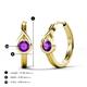 5 - Tetty 0.40 ctw (4.00 mm) Round Amethyst Infinity Solitaire Women Hoop Earrings 