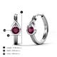 5 - Tetty 0.63 ctw (4.00 mm) Round Rhodolite Garnet Infinity Solitaire Women Hoop Earrings 