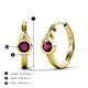 5 - Tetty 0.63 ctw (4.00 mm) Round Rhodolite Garnet Infinity Solitaire Women Hoop Earrings 