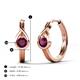 5 - Tetty 0.63 ctw (4.00 mm) Round Rhodolite Garnet Infinity Solitaire Women Hoop Earrings 