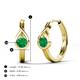 5 - Tetty 0.40 ctw (4.00 mm) Round Emerald Infinity Solitaire Women Hoop Earrings 