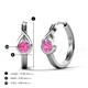 5 - Tetty 0.53 ctw (4.00 mm) Round Pink Sapphire Infinity Solitaire Women Hoop Earrings 