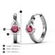 5 - Tetty 0.40 ctw (4.00 mm) Round Pink Tourmaline Infinity Solitaire Women Hoop Earrings 