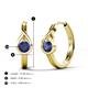 5 - Tetty 0.40 ctw (4.00 mm) Round Iolite Infinity Solitaire Women Hoop Earrings 