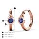 5 - Tetty 0.40 ctw (4.00 mm) Round Iolite Infinity Solitaire Women Hoop Earrings 