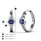 5 - Tetty 0.40 ctw (4.00 mm) Round Iolite Infinity Solitaire Women Hoop Earrings 