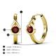 5 - Tetty 0.63 ctw (4.00 mm) Round Red Garnet Infinity Solitaire Women Hoop Earrings 