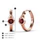 5 - Tetty 0.63 ctw (4.00 mm) Round Red Garnet Infinity Solitaire Women Hoop Earrings 