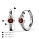 5 - Tetty 0.63 ctw (4.00 mm) Round Red Garnet Infinity Solitaire Women Hoop Earrings 