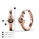 5 - Tetty 0.48 ctw (4.00 mm) Round Smoky Quartz Infinity Solitaire Women Hoop Earrings 