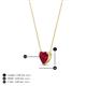 5 - Zaria 0.55 ct Lab Created Ruby Heart Shape (5.00 mm) Solitaire Pendant Necklace 