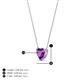 5 - Zaria 0.42 ct Amethyst Heart Shape (5.00 mm) Solitaire Pendant Necklace 