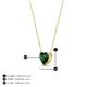 5 - Zaria 0.42 ct Lab Created Emerald Heart Shape (5.00 mm) Solitaire Pendant Necklace 