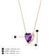 5 - Zaria 0.68 ct Amethyst Heart Shape (6.00 mm) Solitaire Pendant Necklace 