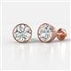 1 - Caryl GIA Certified Natural Round Diamond 3.00 ctw (SI/G) Euro Bezel Set Solitaire Stud Earrings 