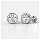 1 - Caryl IGI Certified Round Lab Grown Diamond 3.00 ctw Euro Bezel Set Solitaire Stud Earrings 